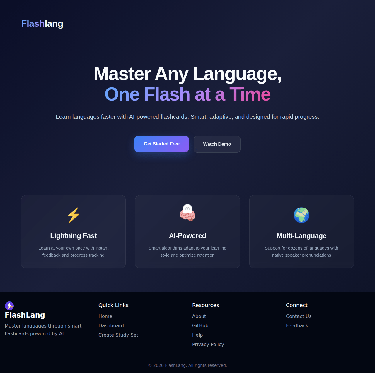 FlashLang app preview
